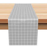 Lofaris Grey White Checkred Plaid Table Runner For Kitchen